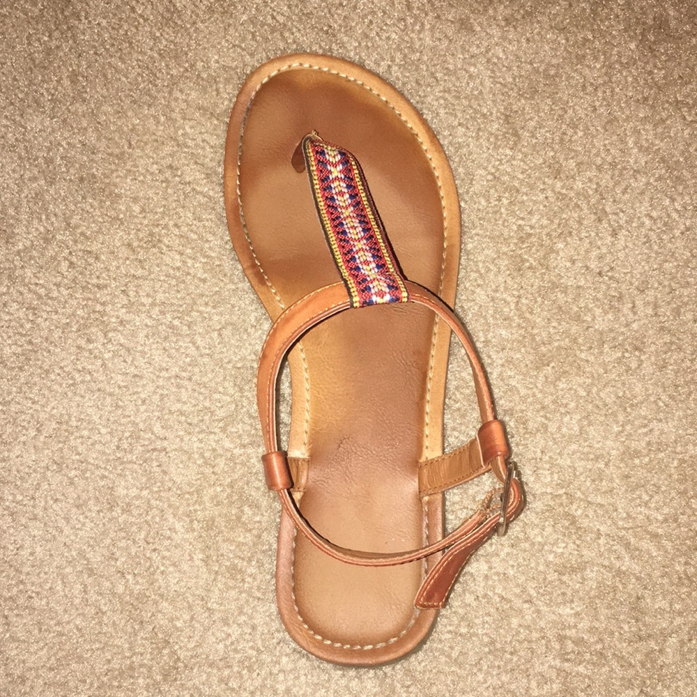 Brown tribal sandals